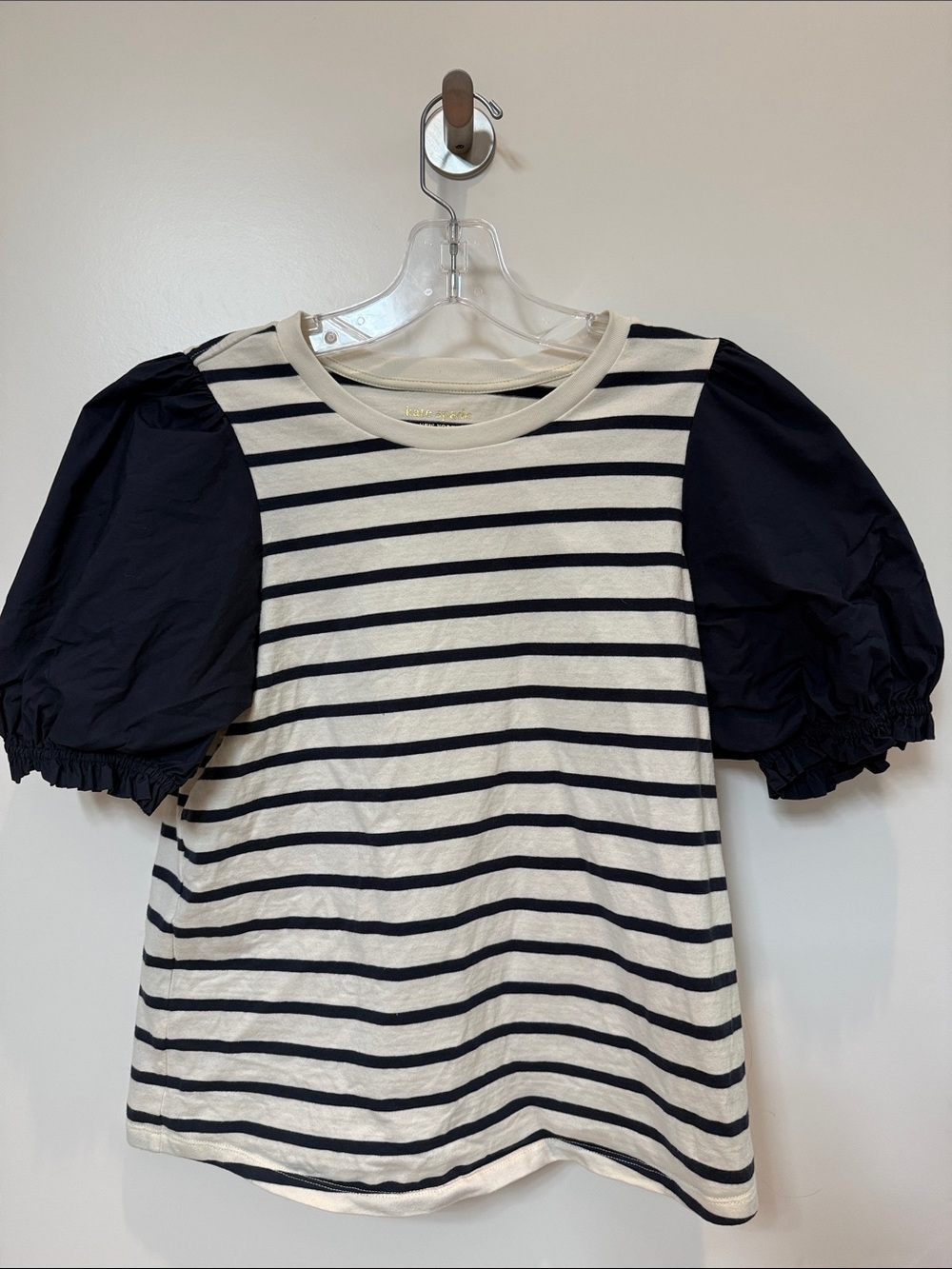 Kate Spade navy and white striped top, size small